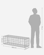 Drahtkorb - Set von 3 - 5 x 10 cm Maas Breite - Silber
