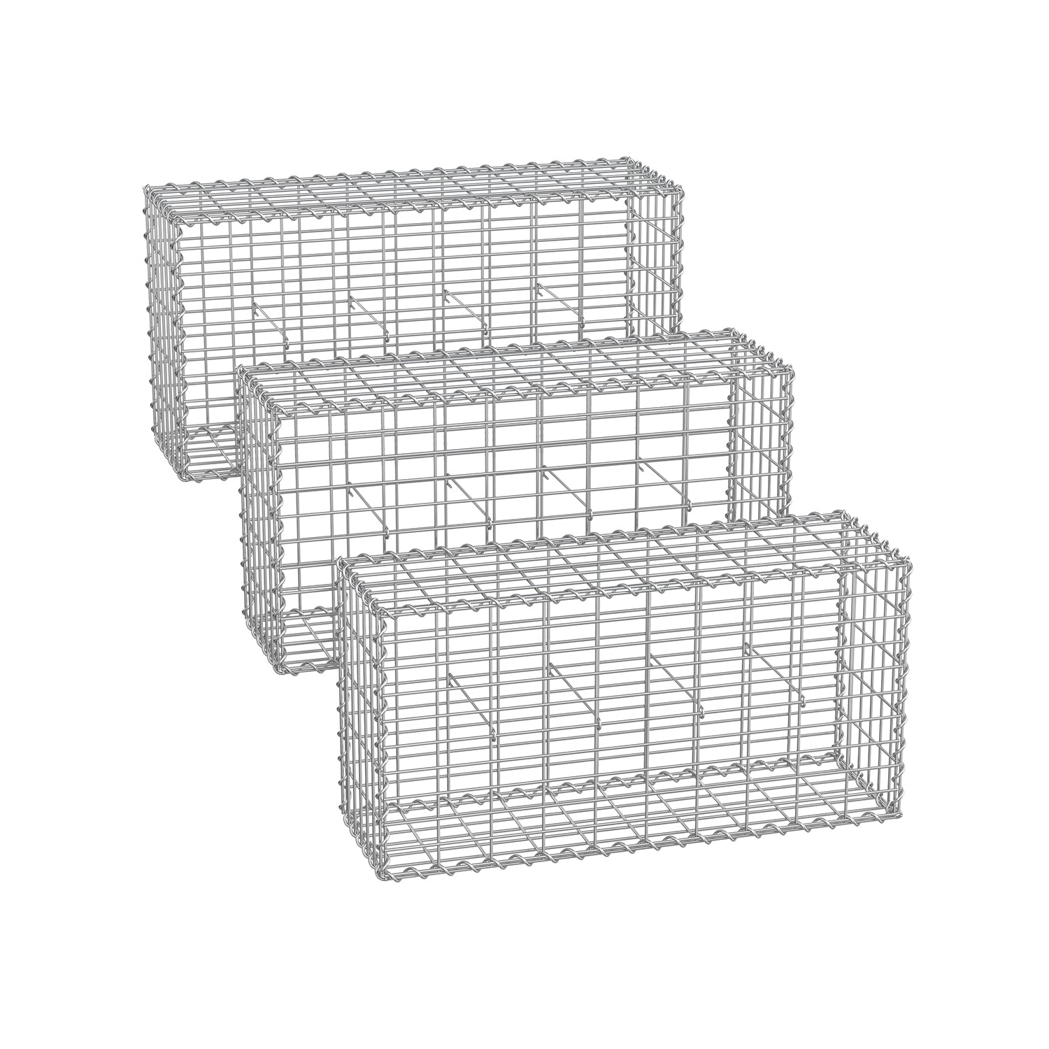 Set von 3 Schans Körben - MAAS -Breite 5 × 10 cm - Silber