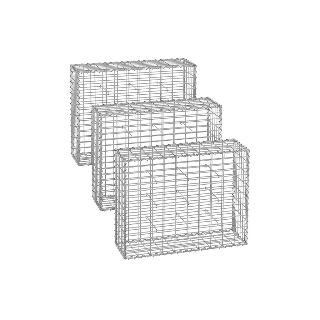 Set von 3 Schanskörben - 100 × 80 × 30 cm - Silber