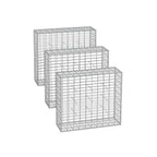 Set von 3 Schanskörben - 100 × 30 × 30 cm - Silber