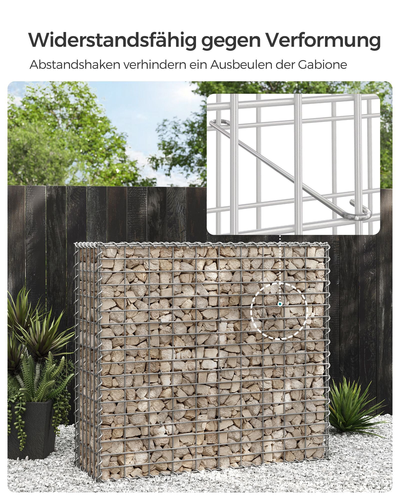 Set von 3 Schanskörben - 100 × 30 × 30 cm - Silber