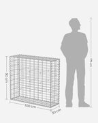 Set von 3 Schanskörben - 100 × 30 × 30 cm - Silber