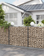 Set von 3 Schanskörben - 100 × 30 × 30 cm - Silber