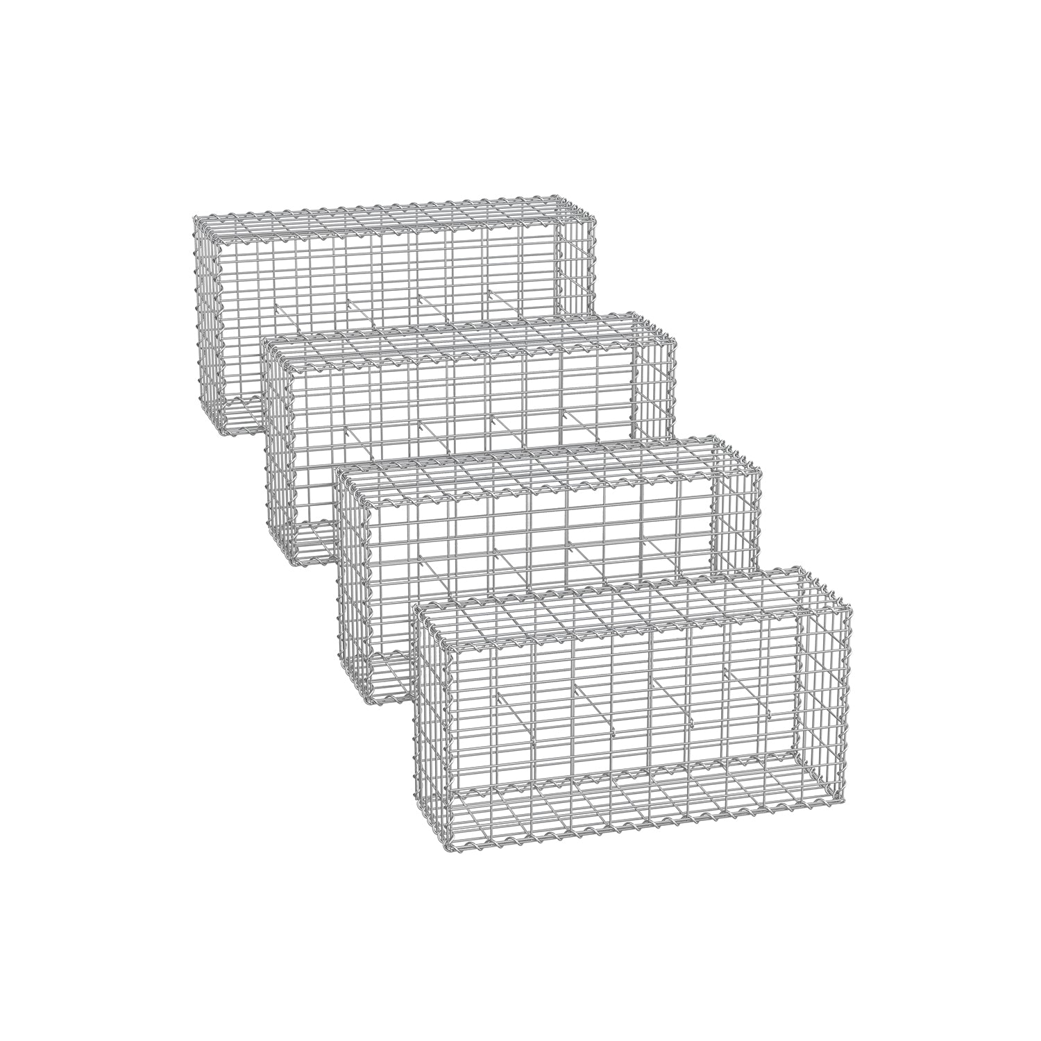 Set von 4 Drahtkörben - MAAS -Breite 5 × 10 cm - Silber