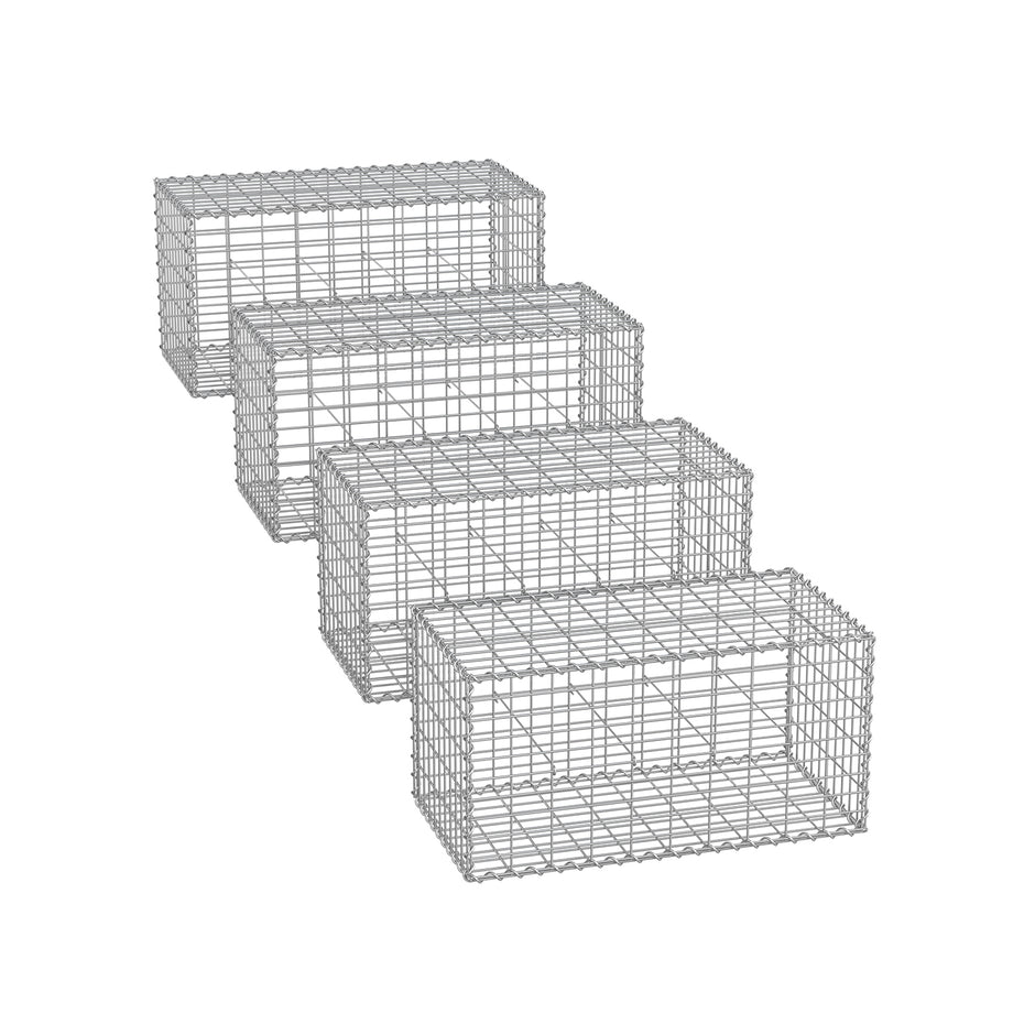SCHANS Körbe - Set von 4 - 100 × 30 × 30 cm - Silber