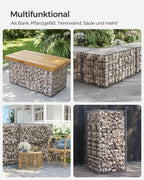 SCHANS Körbe - Set von 4 - 100 × 30 × 30 cm - Silber