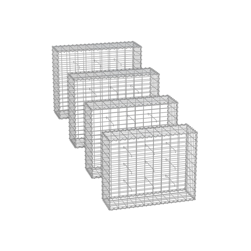 Set von 4 Schanskörben - 100 × 80 × 30 cm - Silber