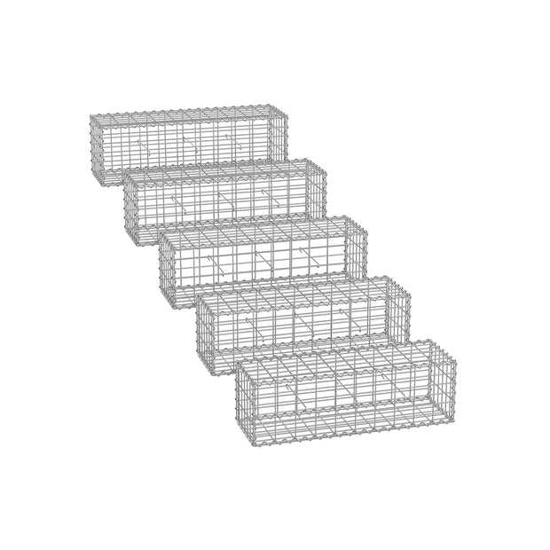 Schans Körbe - Set von 5 - 5 x 10 cm Maaswoodte - Silber