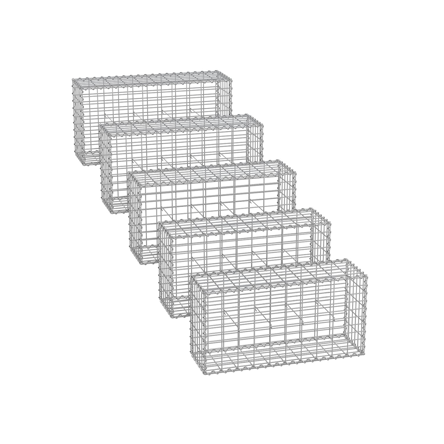 Set von 5 Gartendekorationsentfernungshallen-100 × 30 × 30 cm-Silver