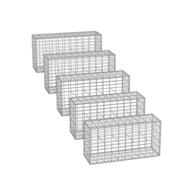 Set von 5 Gartendekorationsentfernungshallen-100 × 30 × 30 cm-Silver