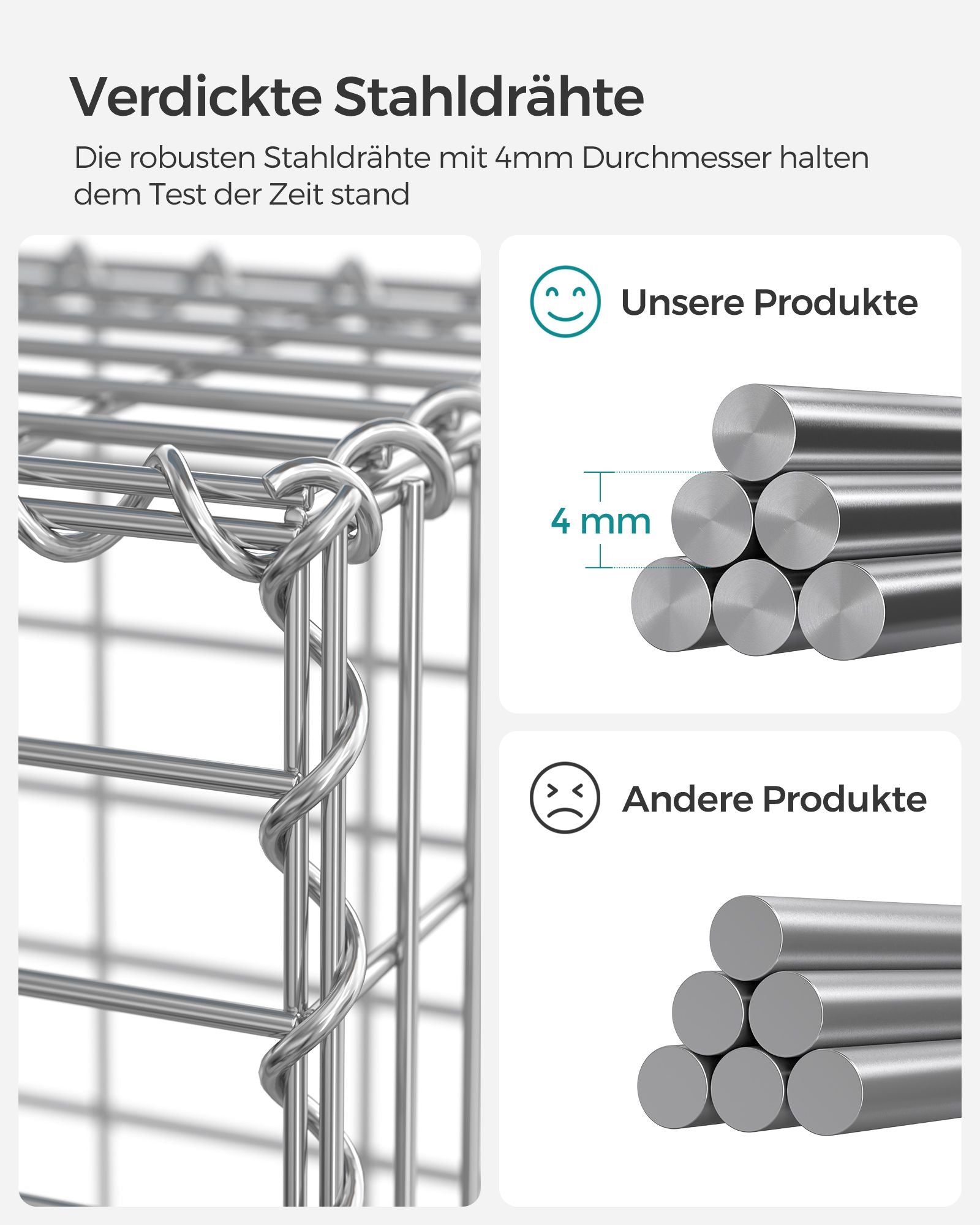 Set von 5 Gartendekorationsentfernungshallen-100 × 30 × 30 cm-Silver