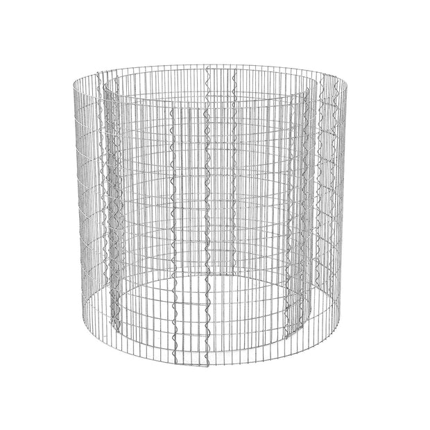 Schanskorf - runder dekorativer Korb - Metallsteinkorb - Edelstahl - 90 x 80 cm