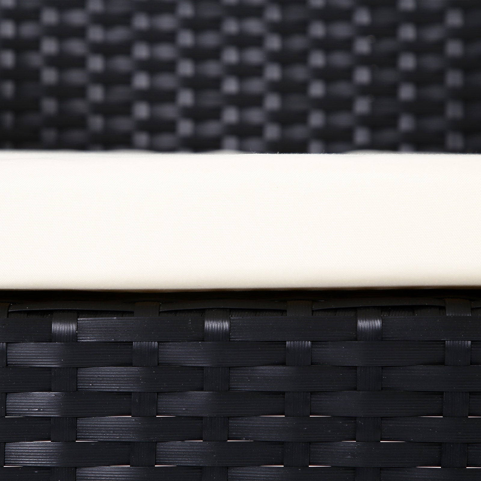 Gartenmöbelset - Loungeset - Rattan -Look - 2 Stühle und Glas Tisch - Schwarz