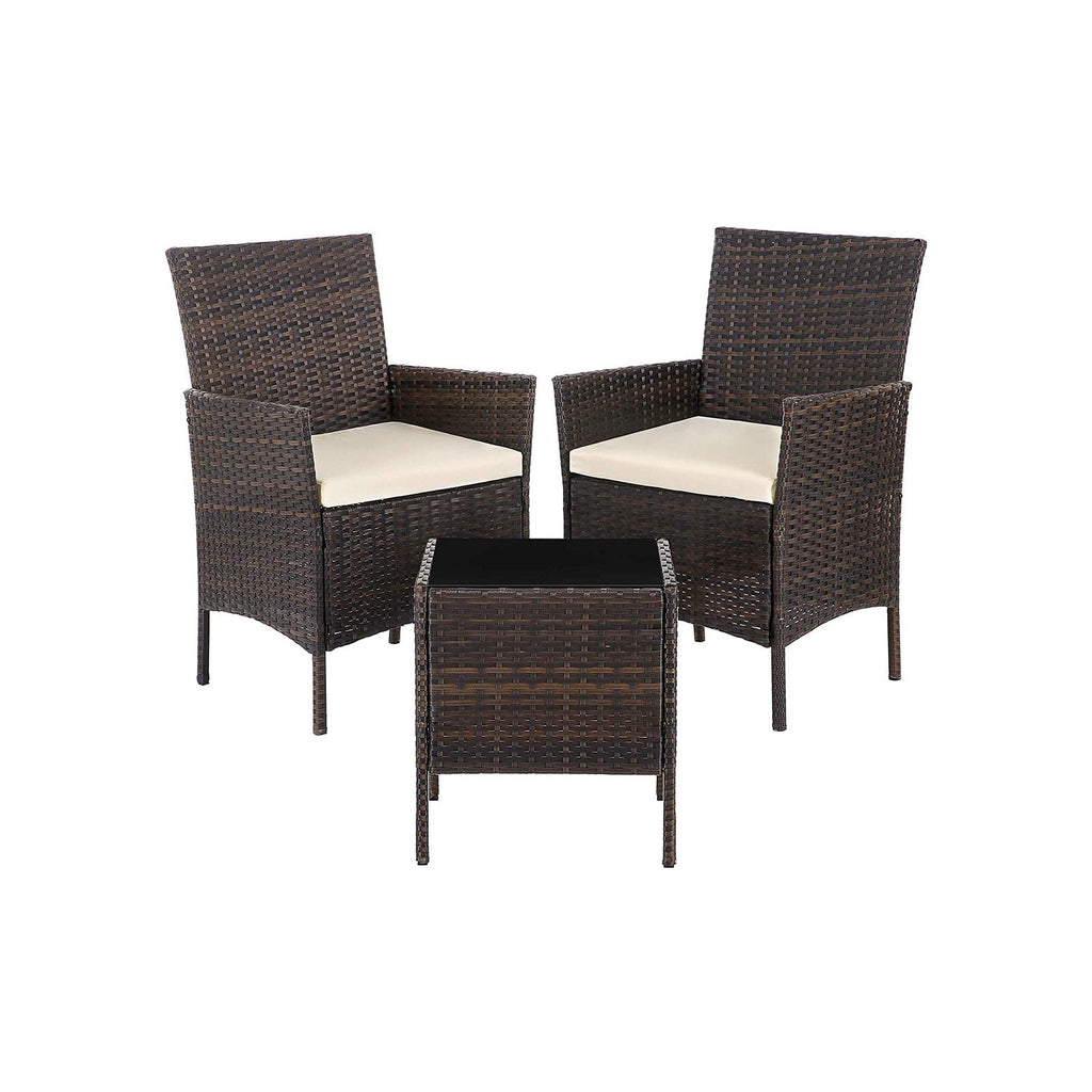 Gartenmöbelset - Lounge -Set - 2 Stühle und Tisch - Terrassenmöbel - Brown
