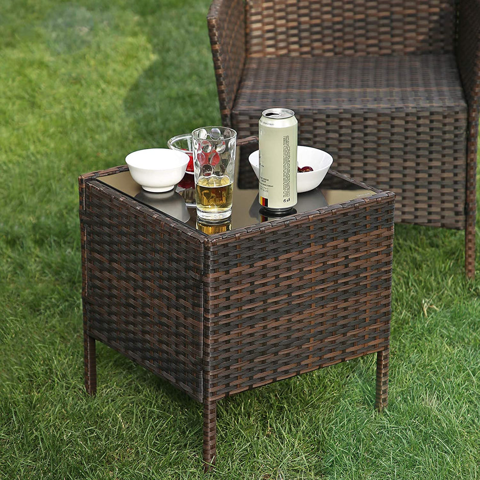 Gartenmöbelset - Lounge -Set - 2 Stühle und Tisch - Terrassenmöbel - Brown
