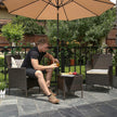 Gartenmöbelset - Lounge -Set - 2 Stühle und Tisch - Terrassenmöbel - Brown