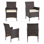 Gartenmöbelset - Lounge -Set - 2 Stühle und Tisch - Terrassenmöbel - Brown