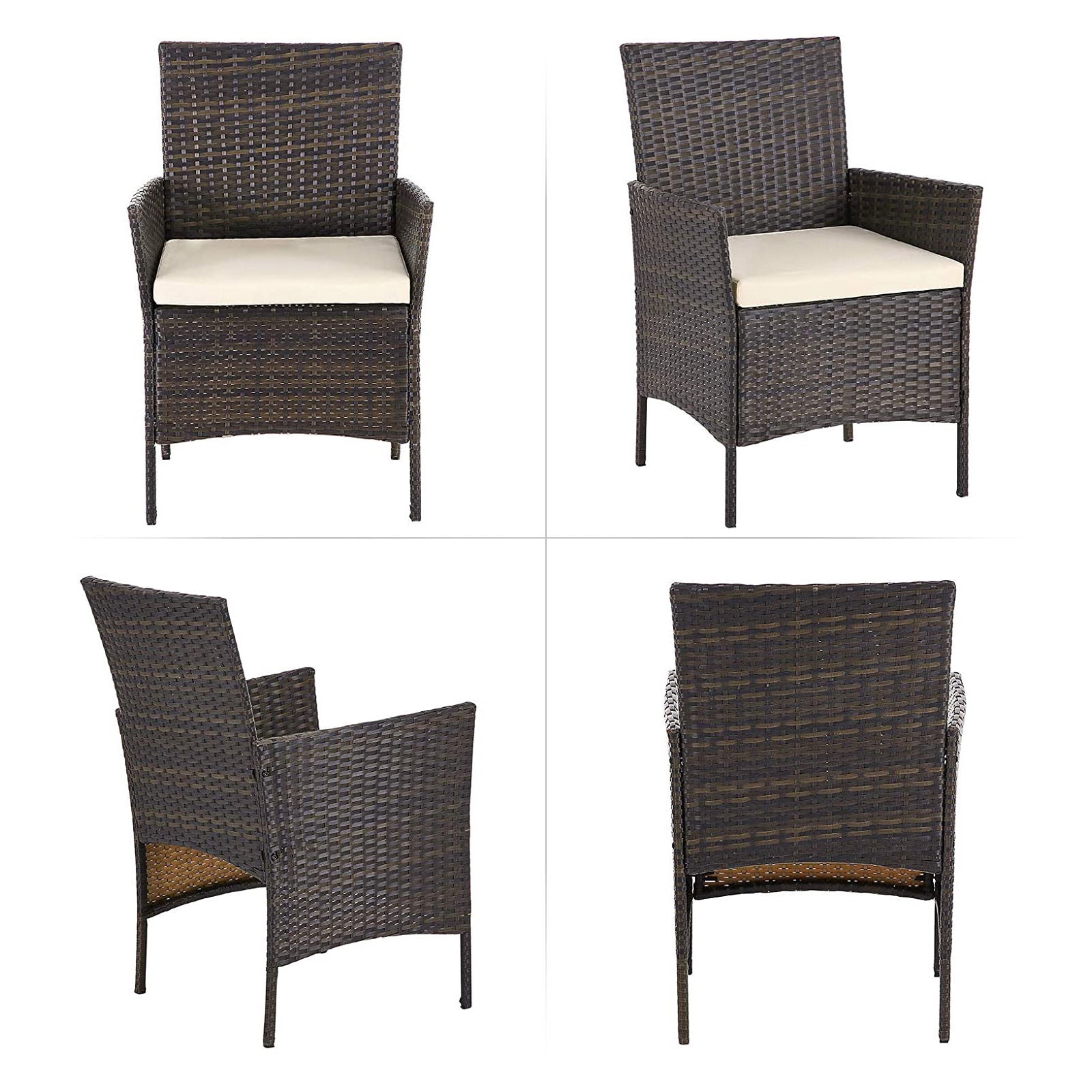 Gartenmöbelset - Lounge -Set - 2 Stühle und Tisch - Terrassenmöbel - Brown