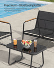 Gartenbindungsbank + 2 Schaukelstühle + Tischschwarz-4-Stück