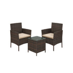Gartenmöbelset - Lounge -Set - 2 Stühle und Tisch - Terrassenmöbel - Brown