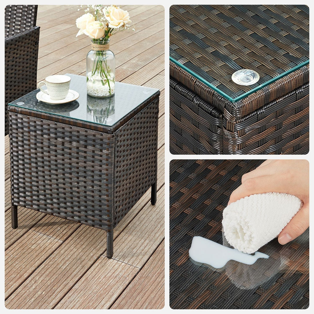 Gartenmöbelset - Lounge -Set - 2 Stühle und Tisch - Terrassenmöbel - Brown