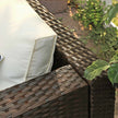 Gartenmöbelset - Polyrotan Lounge Set - Gartentisch mit Glasoberteil - Braun/Beige