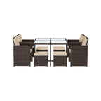 Gartenmöbelset - Esstisch mit Stühlen - Set von 9 - Gartenset