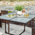 Gartenmöbelset - Esstisch mit Stühlen - Set von 9 - Gartenset