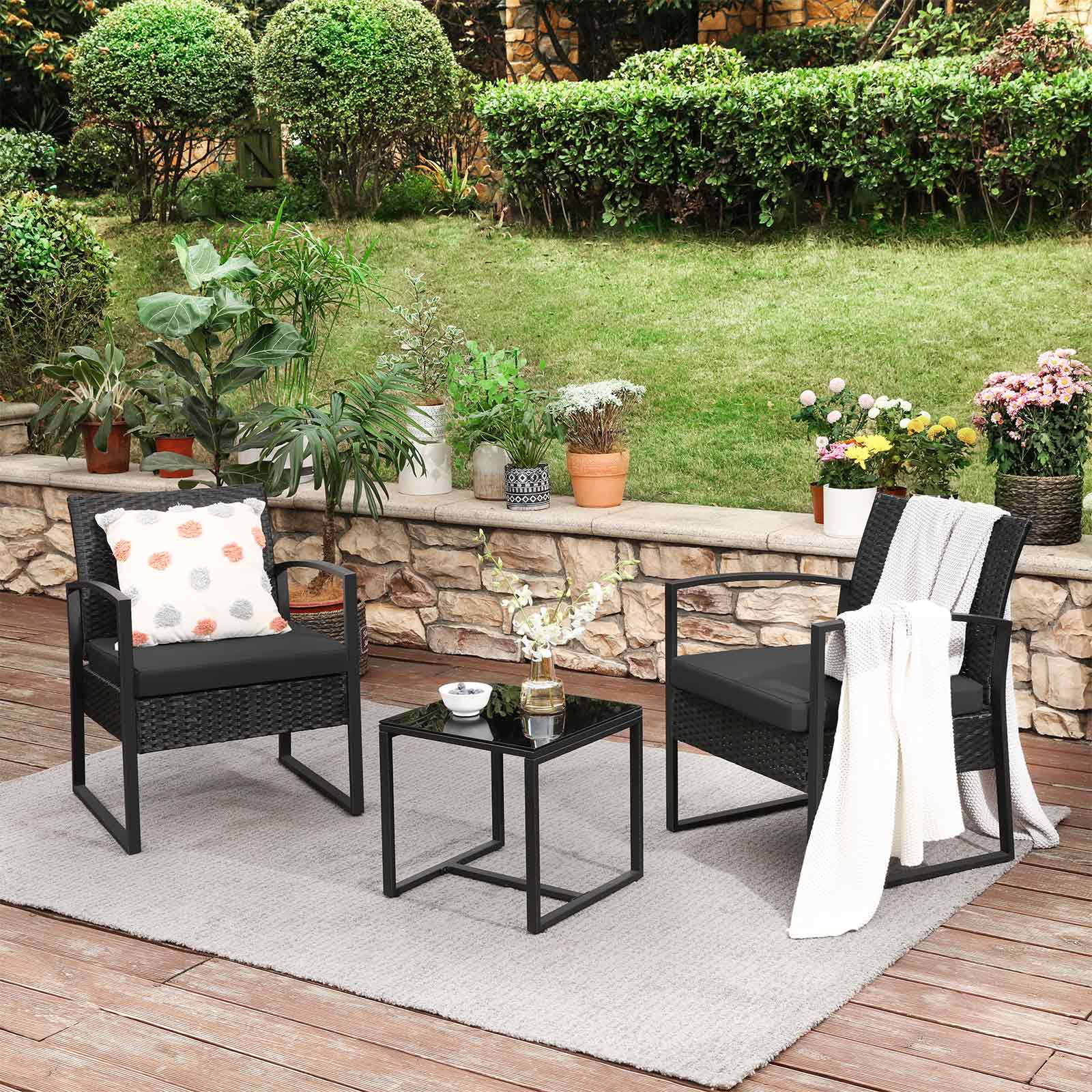 Gartenmöbel Set - Schwarz