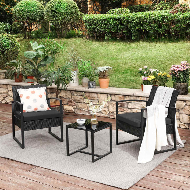 Gartenmöbel Set - Schwarz