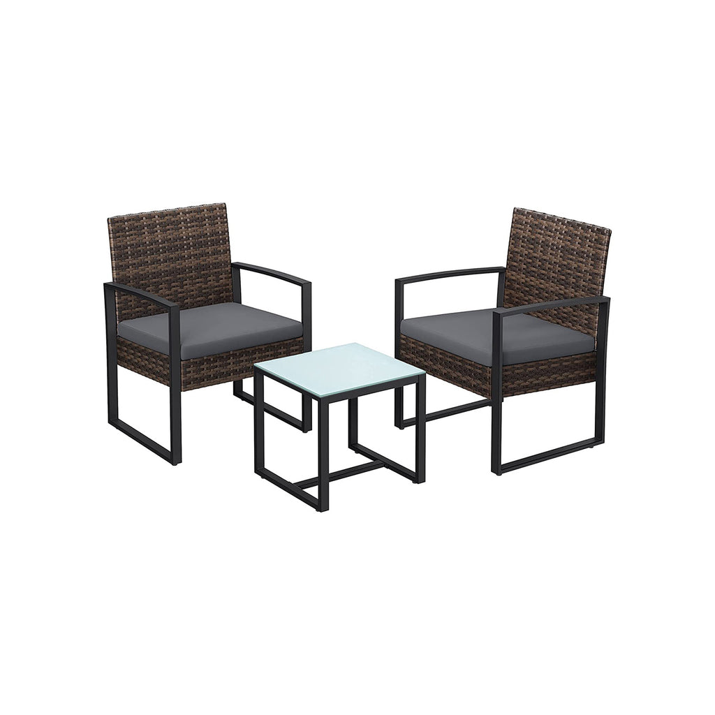 Gartenmöbel Set-Rattan Look-3-Stück