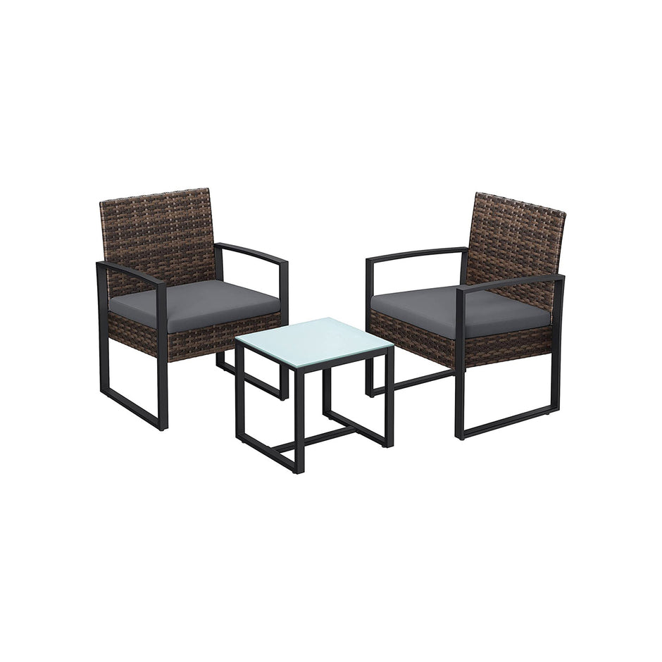 Gartenmöbel Set-Rattan Look-3-Stück