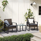 Gartenmöbel Set-Rattan Look-3-Stück