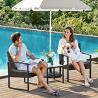 Gartenmöbel Set-Rattan Look-3-Stück