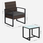 Gartenmöbel Set-Rattan Look-3-Stück