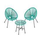 Lounge Set - Balkonmöbel - Gartenmöbelset - 3 - Blau