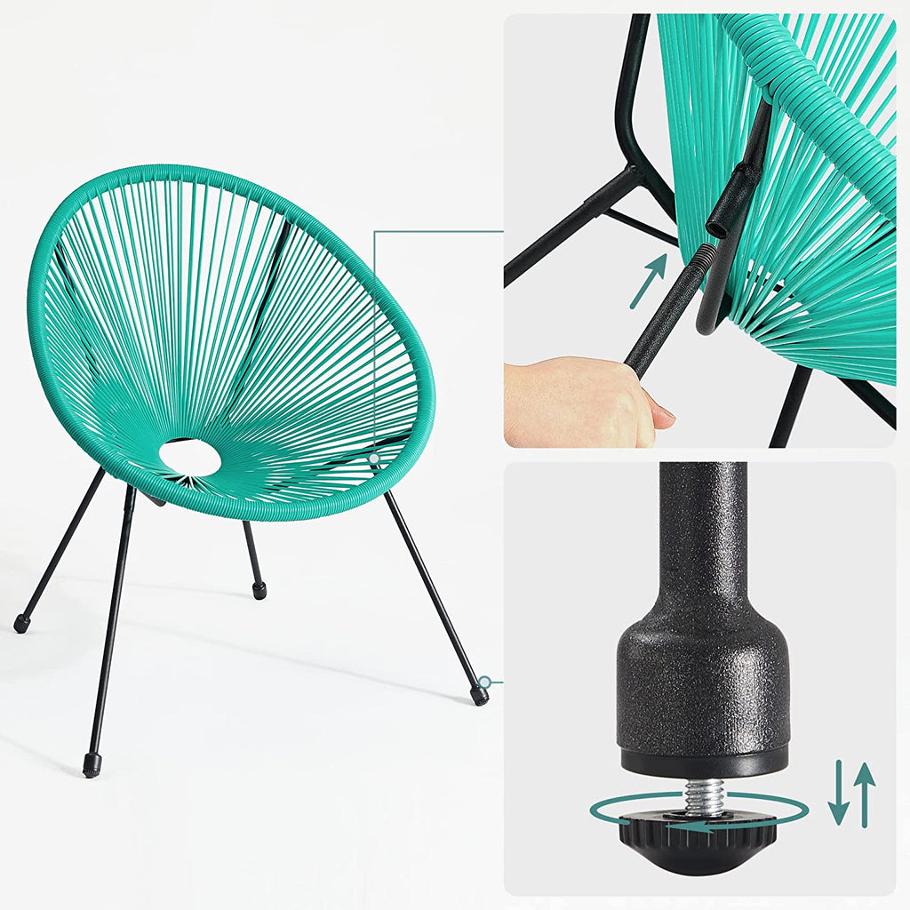 Lounge Set - Balkonmöbel - Gartenmöbelset - 3 - Blau