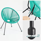 Lounge Set - Balkonmöbel - Gartenmöbelset - 3 - Blau