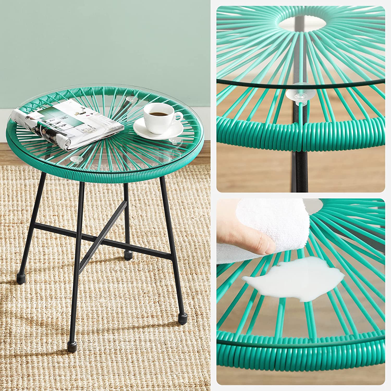 Lounge Set - Balkonmöbel - Gartenmöbelset - 3 - Blau