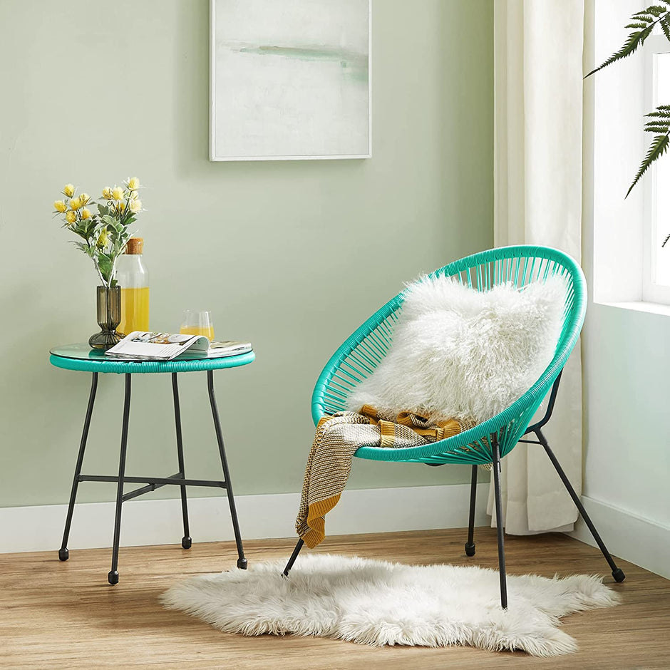 Lounge Set - Balkonmöbel - Gartenmöbelset - 3 - Blau