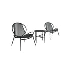 Balkonmöbelset - 3 -Set von 3 - mit Tisch und 2 Stühlen - Tinte -Black