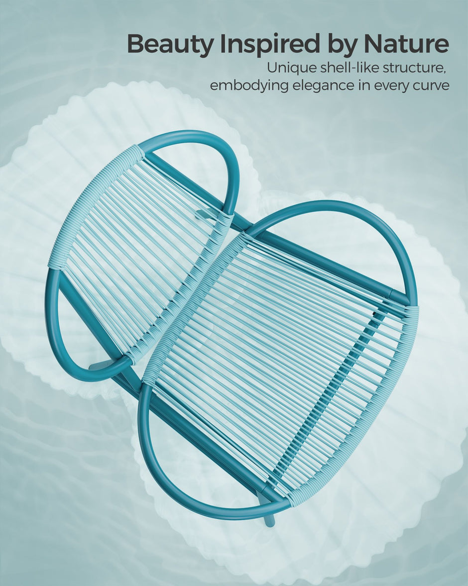 Balkonmöbelset - 3 -Set von 3 - mit Tisch und 2 Stühlen - Meerblau