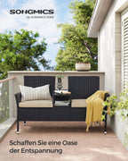 Gartenstuhl - Gartenmöbelset - Balkonmöbel - mit Tisch - weicher Sitz - Schwarz