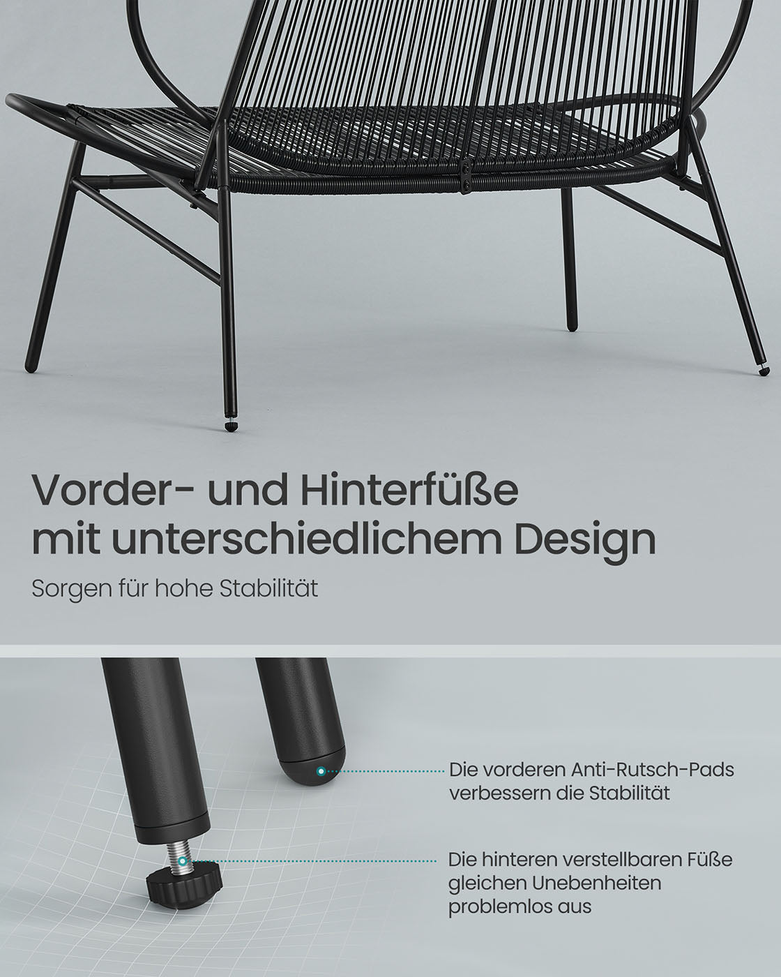 Gartenbank von Pe Rotan - 70 x 138,5 x 79 cm - Wetterbeständig