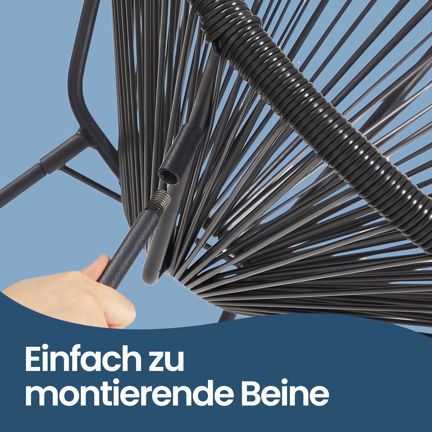Balkonmöbel Set von 3 - Gartenset mit 2 Stühlen und Tisch