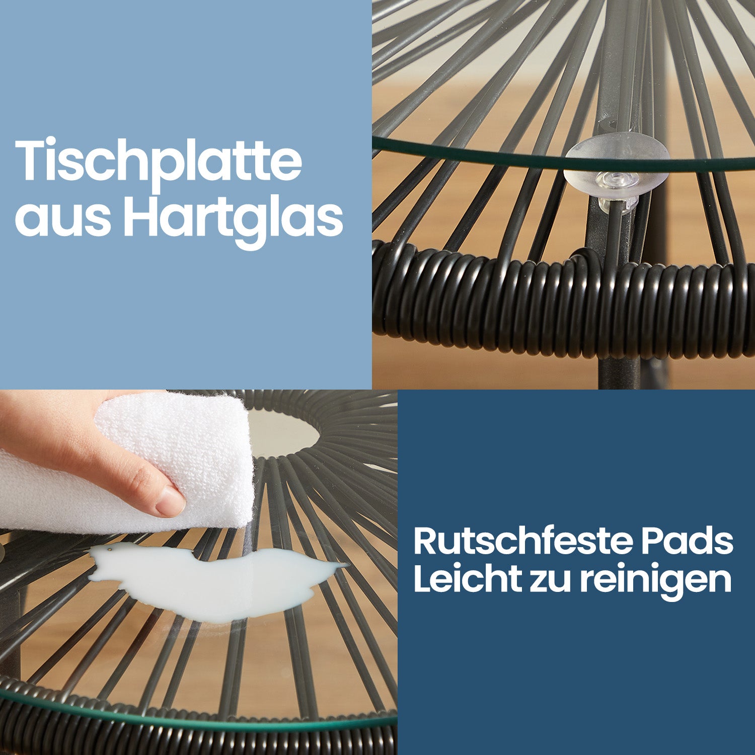 Balkonmöbel Set von 3 - Gartenset mit 2 Stühlen und Tisch