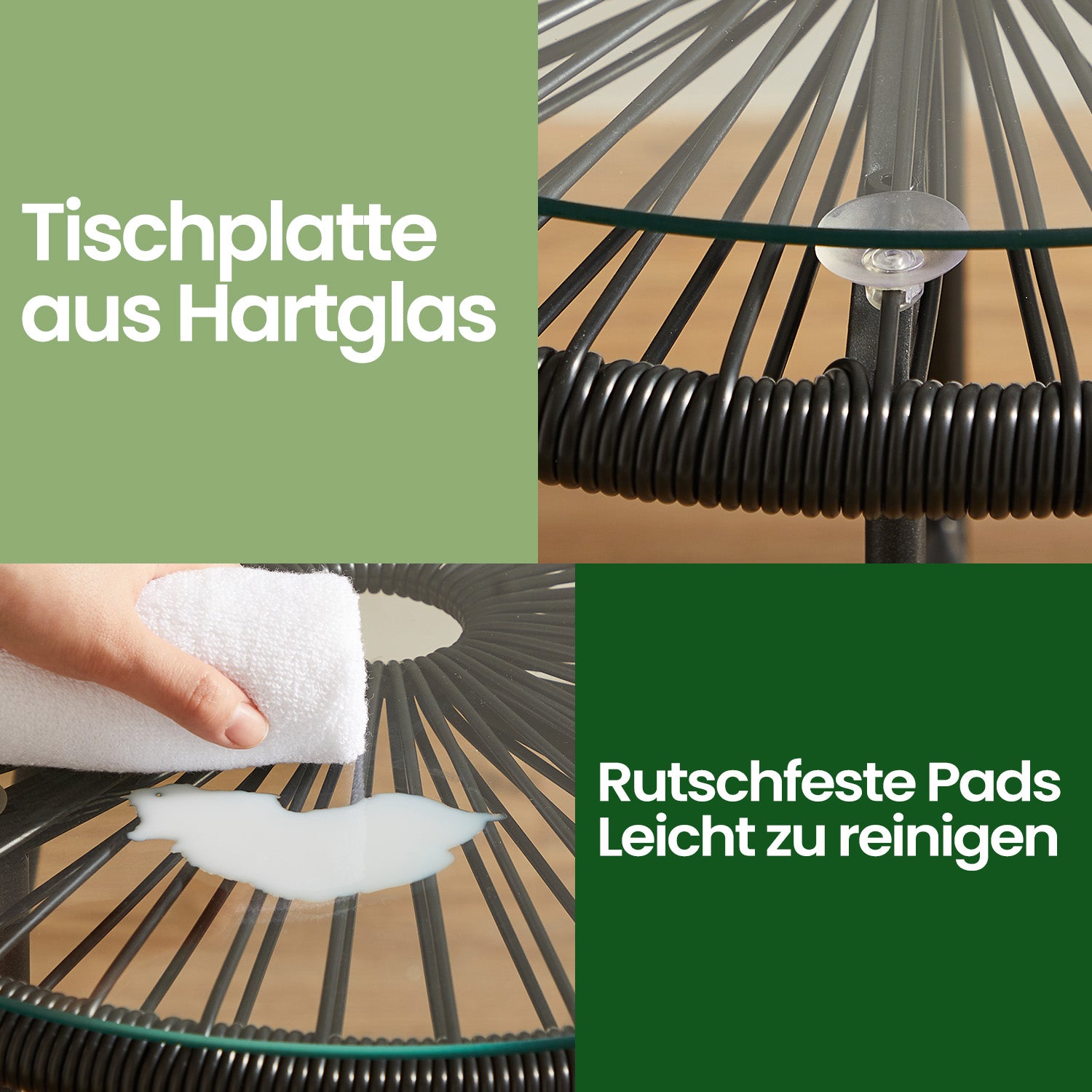 Balkonmöbel Set von 3 - Gartenset mit 2 Stühlen und Tisch