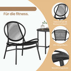 Balkonmöbel Set von 3 - Gartenset mit Tisch und 2 Stühlen, Pe Polyrotaner