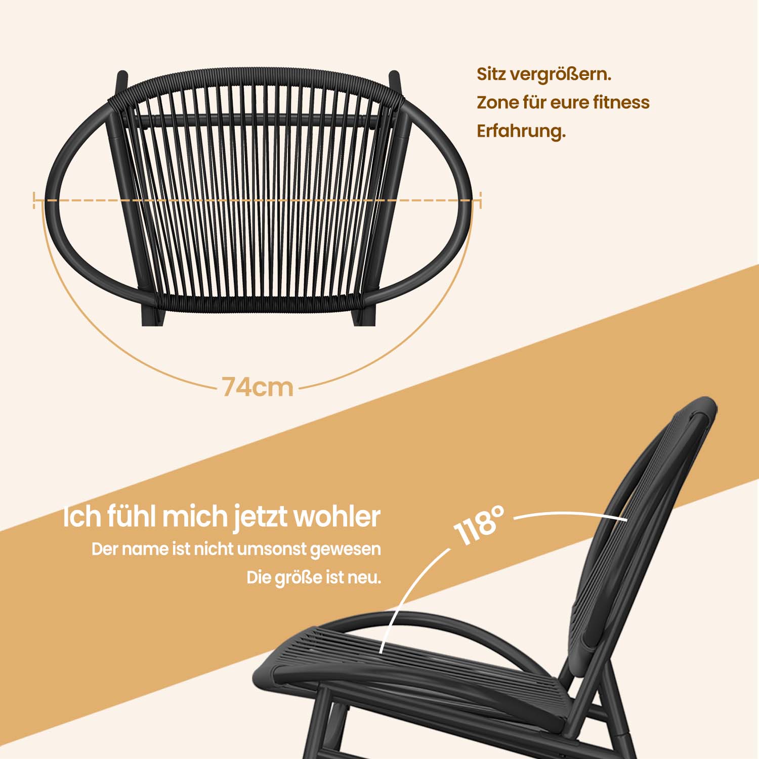 Balkonmöbel Set von 3 - Gartenset mit Tisch und 2 Stühlen, Pe Polyrotaner