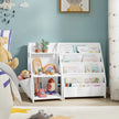 Kinderrek - Montessori Speelgoed- en Boekenrek - Wit - 108,5 x 30 x 75 cm